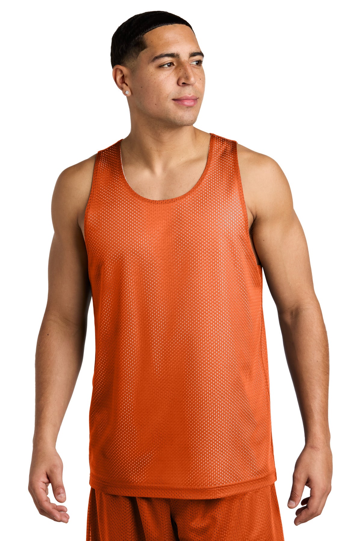 Sport-Tek PosiCharge Reversible Mesh Tank - Deep Orange/ White