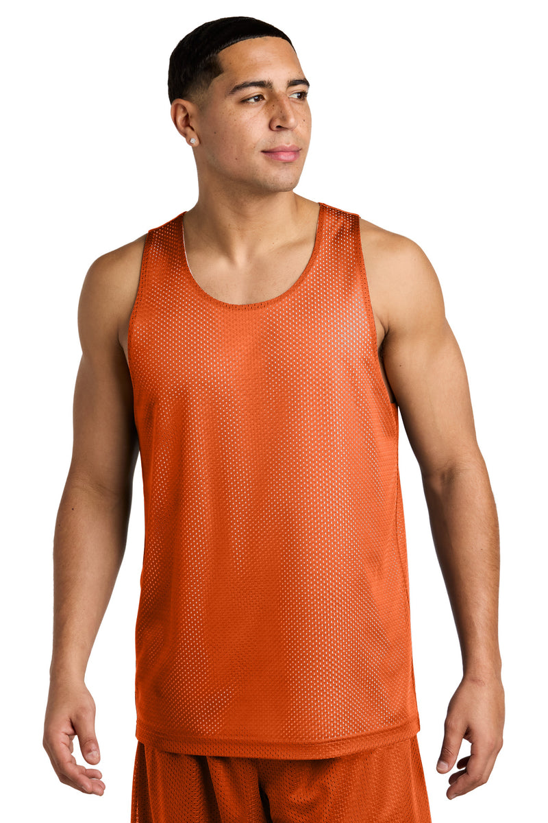 Sport-Tek PosiCharge Reversible Mesh Tank - Deep Orange/ White