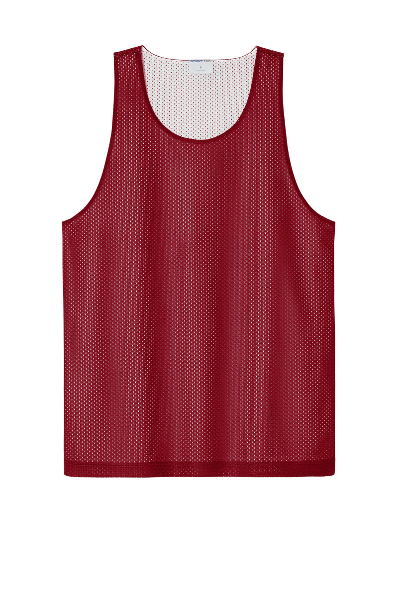 Sport-Tek PosiCharge Reversible Mesh Tank - Deep Red/ White