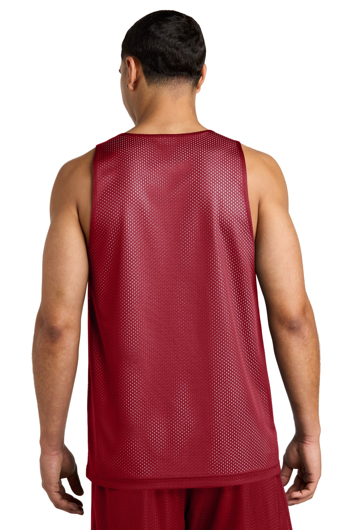 Sport-Tek PosiCharge Reversible Mesh Tank - Deep Red/ White