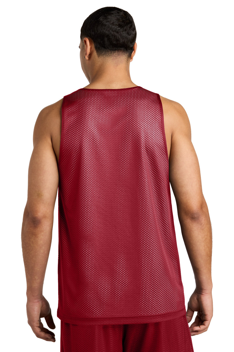 Sport-Tek PosiCharge Reversible Mesh Tank - Deep Red/ White