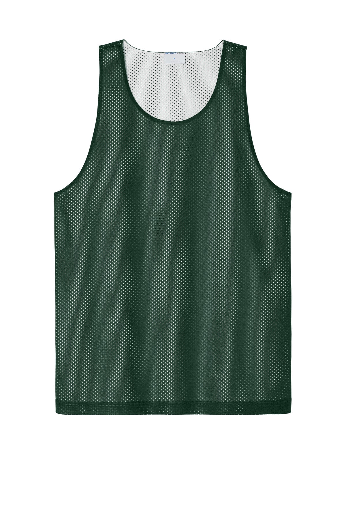 Sport-Tek PosiCharge Reversible Mesh Tank - Forest Green/ White