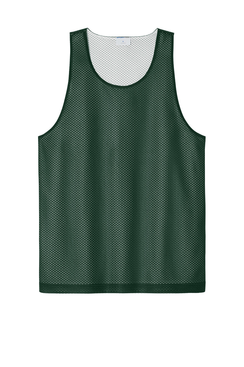 Sport-Tek PosiCharge Reversible Mesh Tank - Forest Green/ White