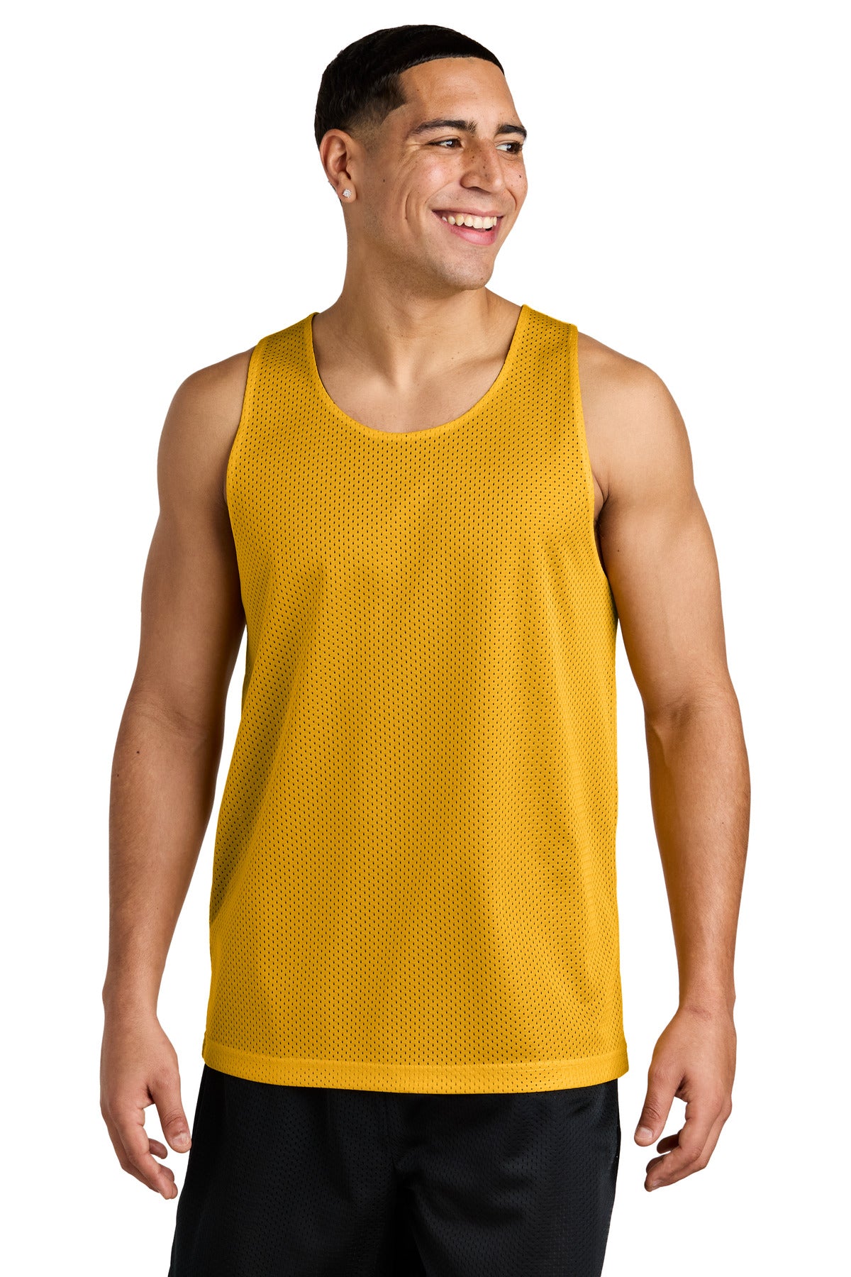 Sport-Tek PosiCharge Reversible Mesh Tank - Gold/ Black