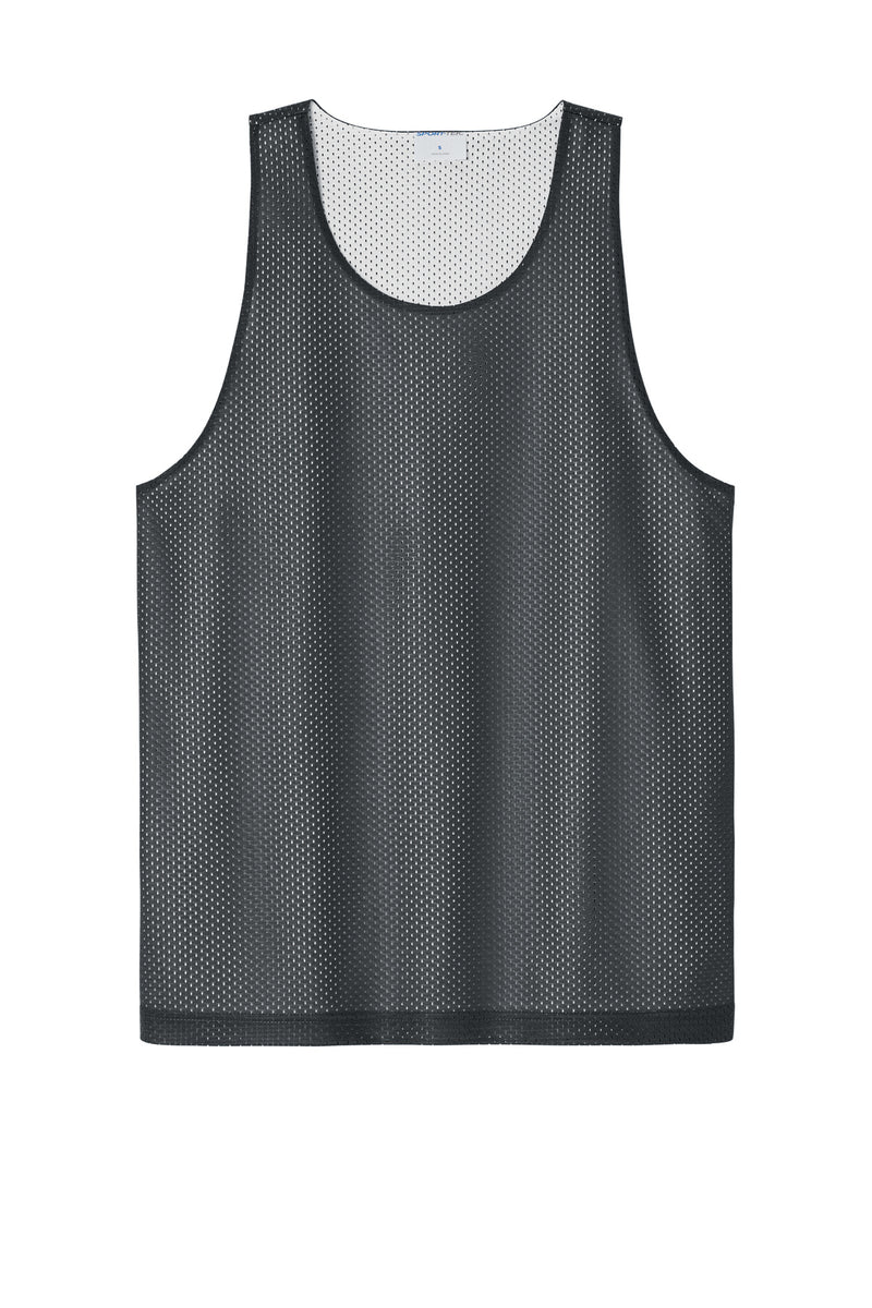 Sport-Tek PosiCharge Reversible Mesh Tank - Iron Grey/ White