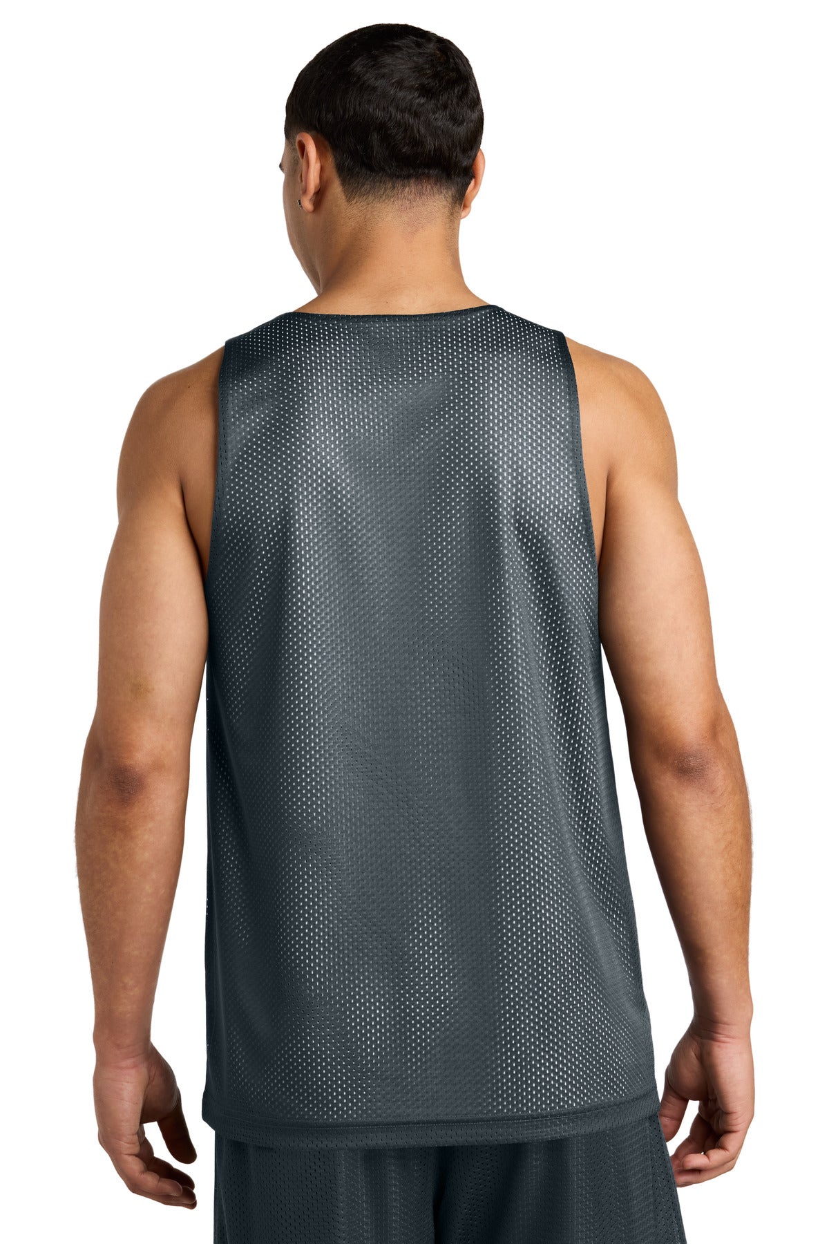 Sport-Tek PosiCharge Reversible Mesh Tank - Iron Grey/ White