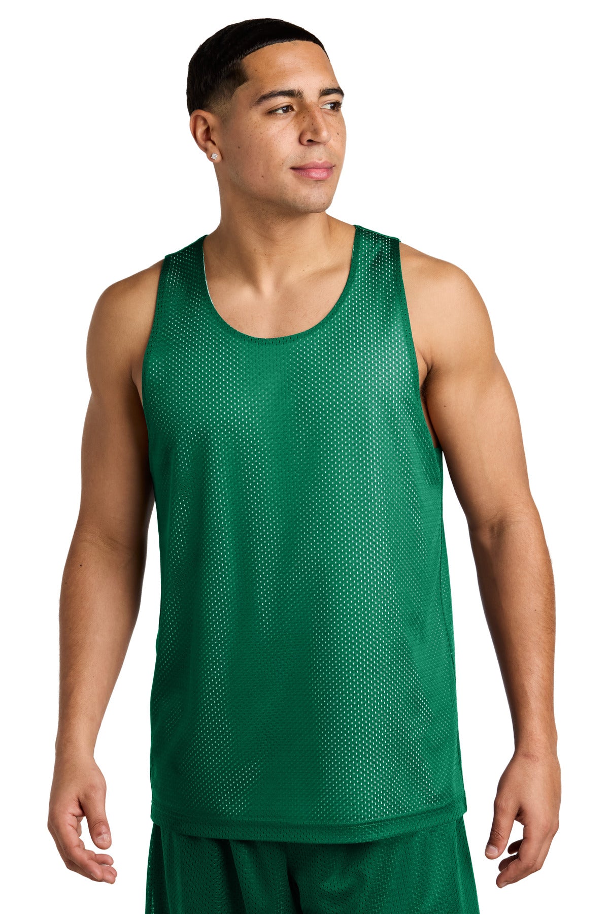 Sport-Tek PosiCharge Reversible Mesh Tank - Kelly Green/ White