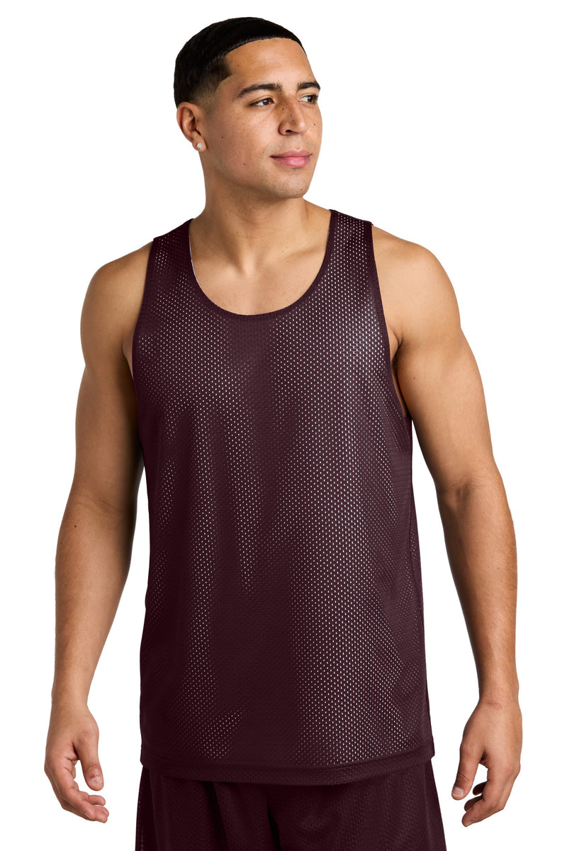 Sport-Tek PosiCharge Reversible Mesh Tank - Maroon/ White