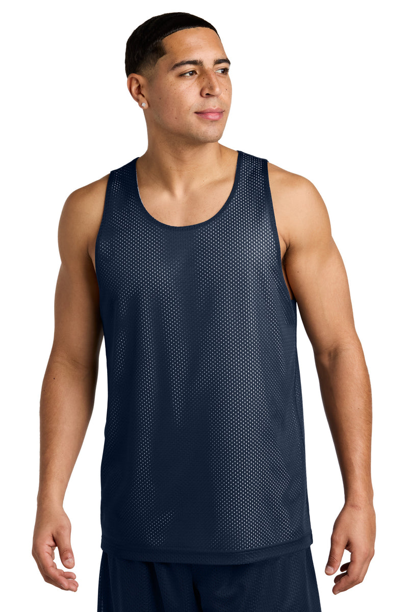 Sport-Tek PosiCharge Reversible Mesh Tank - True Navy/ White