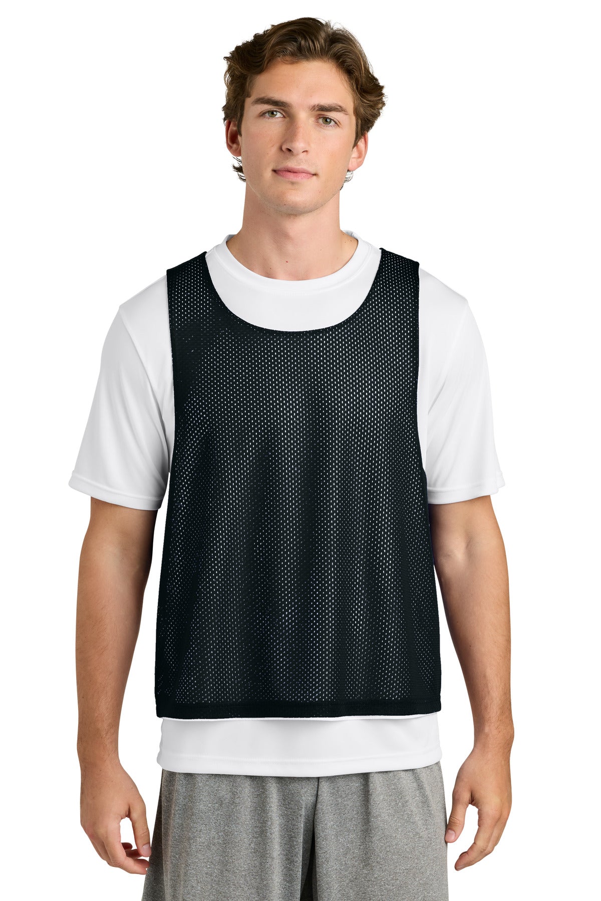 Sport-Tek Lacrosse Reversible Pinnie - Black/ White
