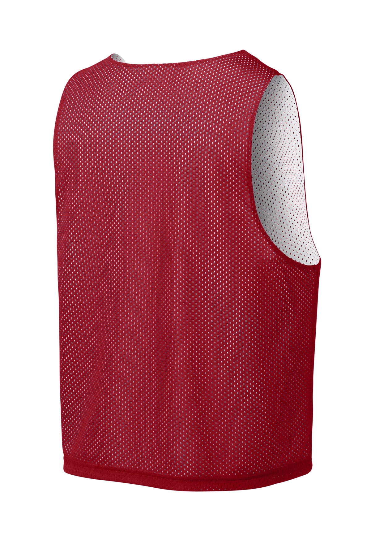 Sport-Tek Lacrosse Reversible Pinnie - Deep Red/ White