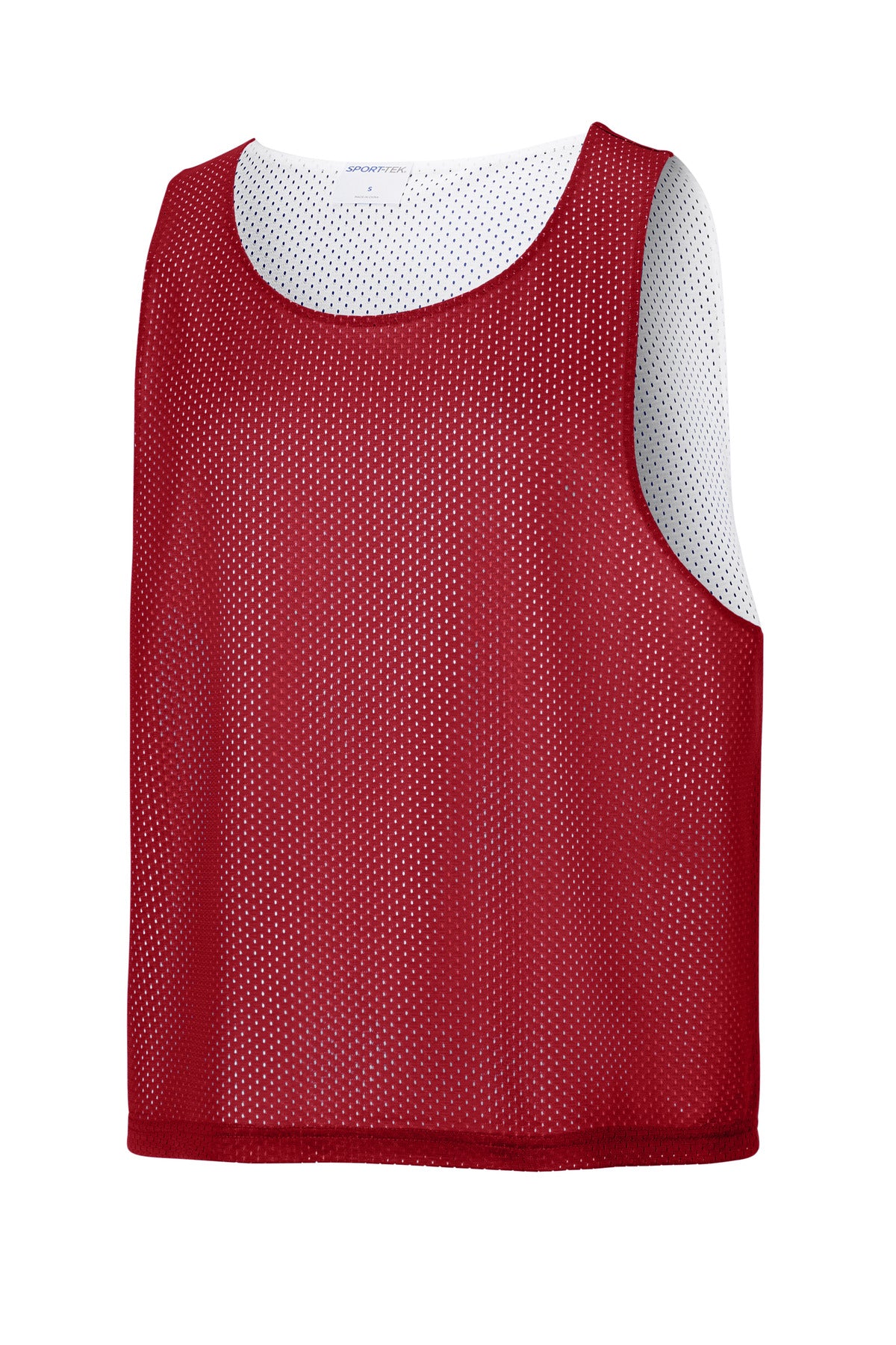 Sport-Tek Lacrosse Reversible Pinnie - Deep Red/ White