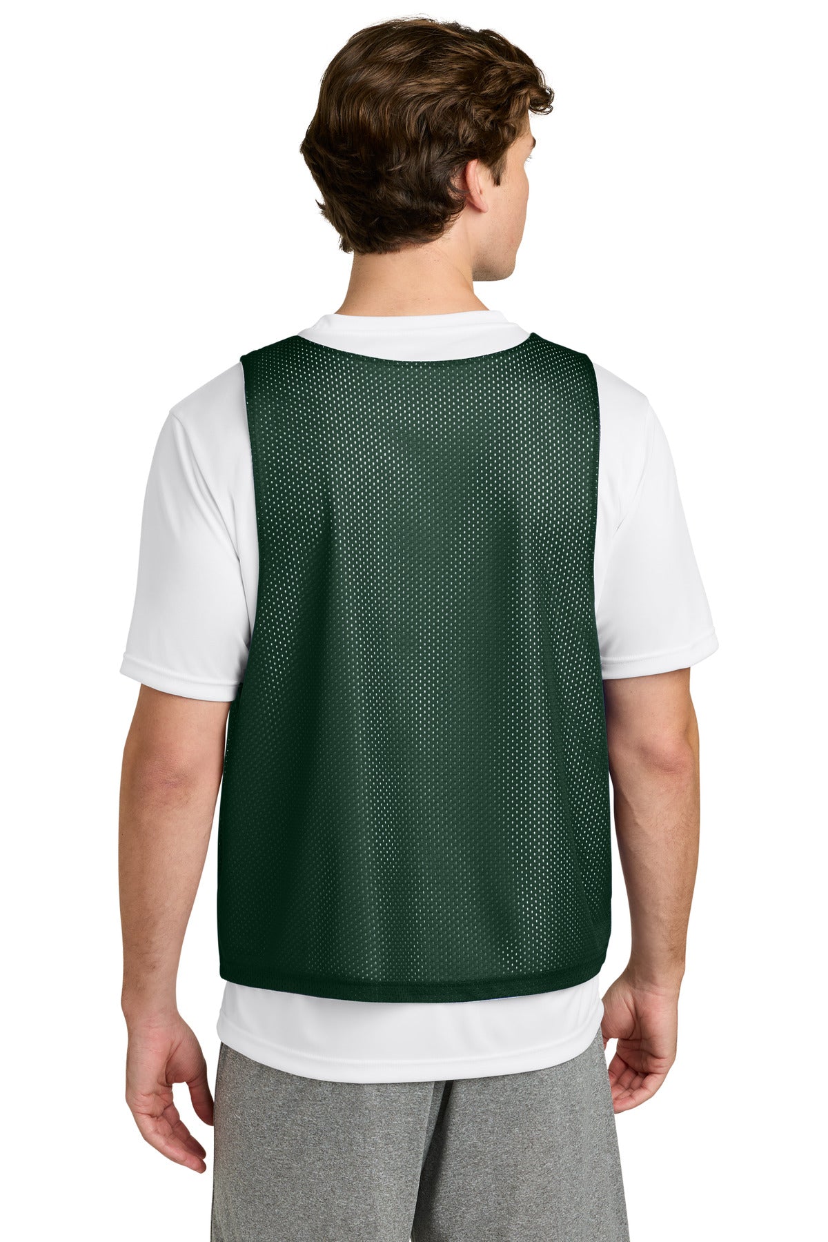 Sport-Tek Lacrosse Reversible Pinnie - Forest Green/ White
