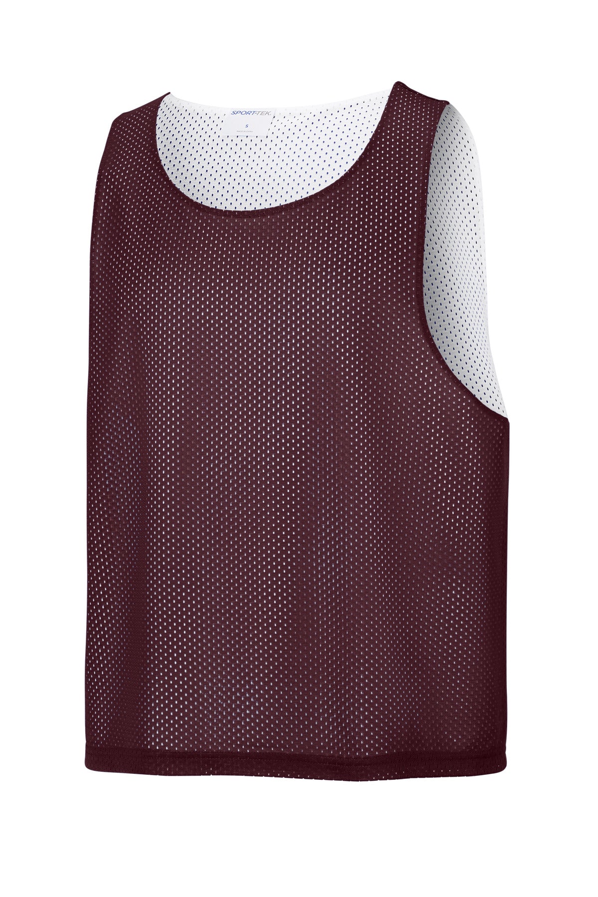 Sport-Tek Lacrosse Reversible Pinnie - Maroon/ White