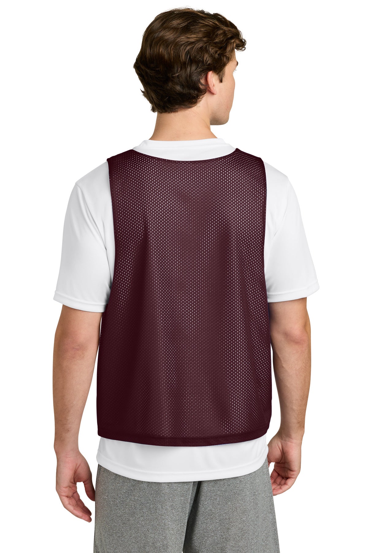 Sport-Tek Lacrosse Reversible Pinnie - Maroon/ White