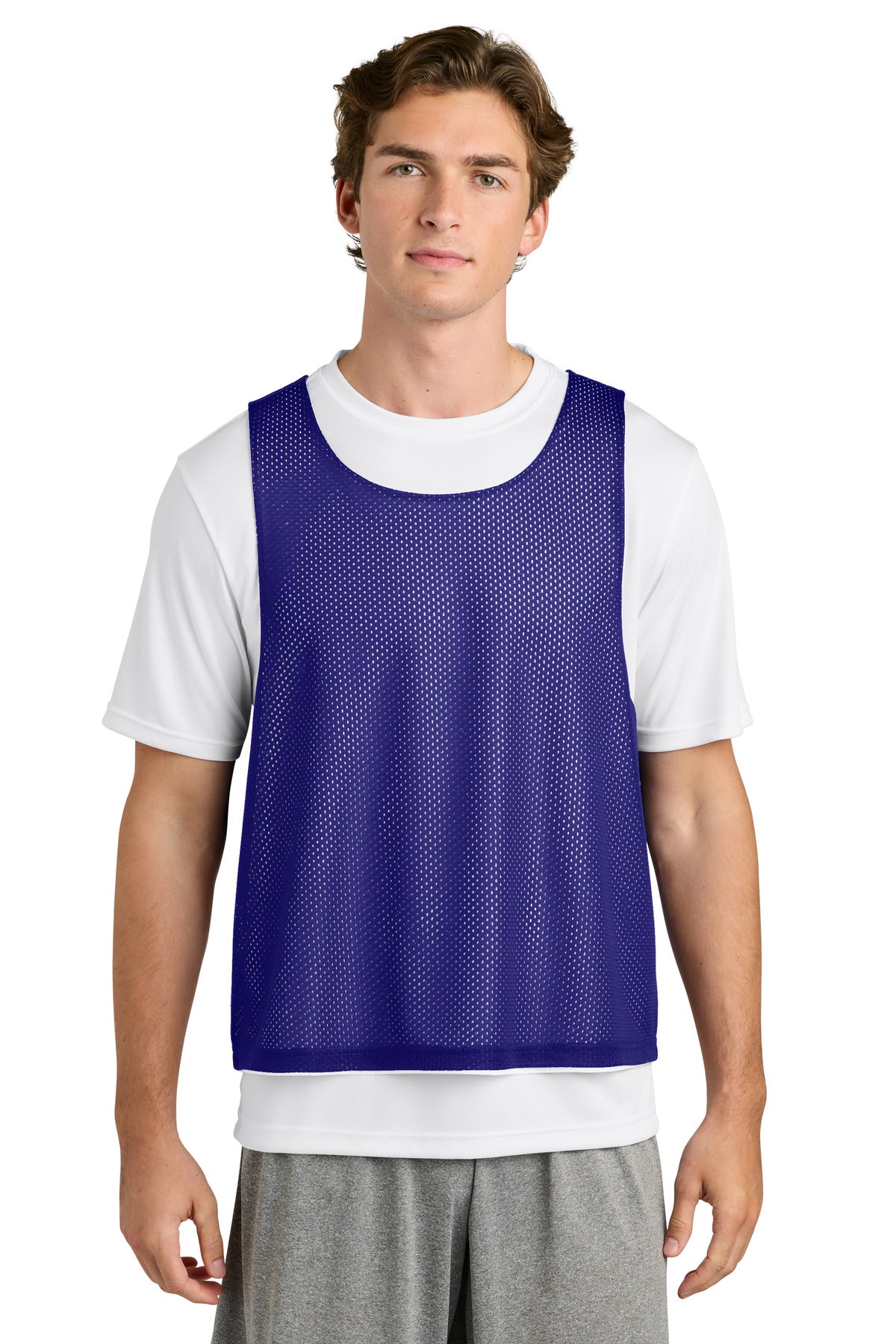 Sport-Tek Lacrosse Reversible Pinnie - Purple/ White