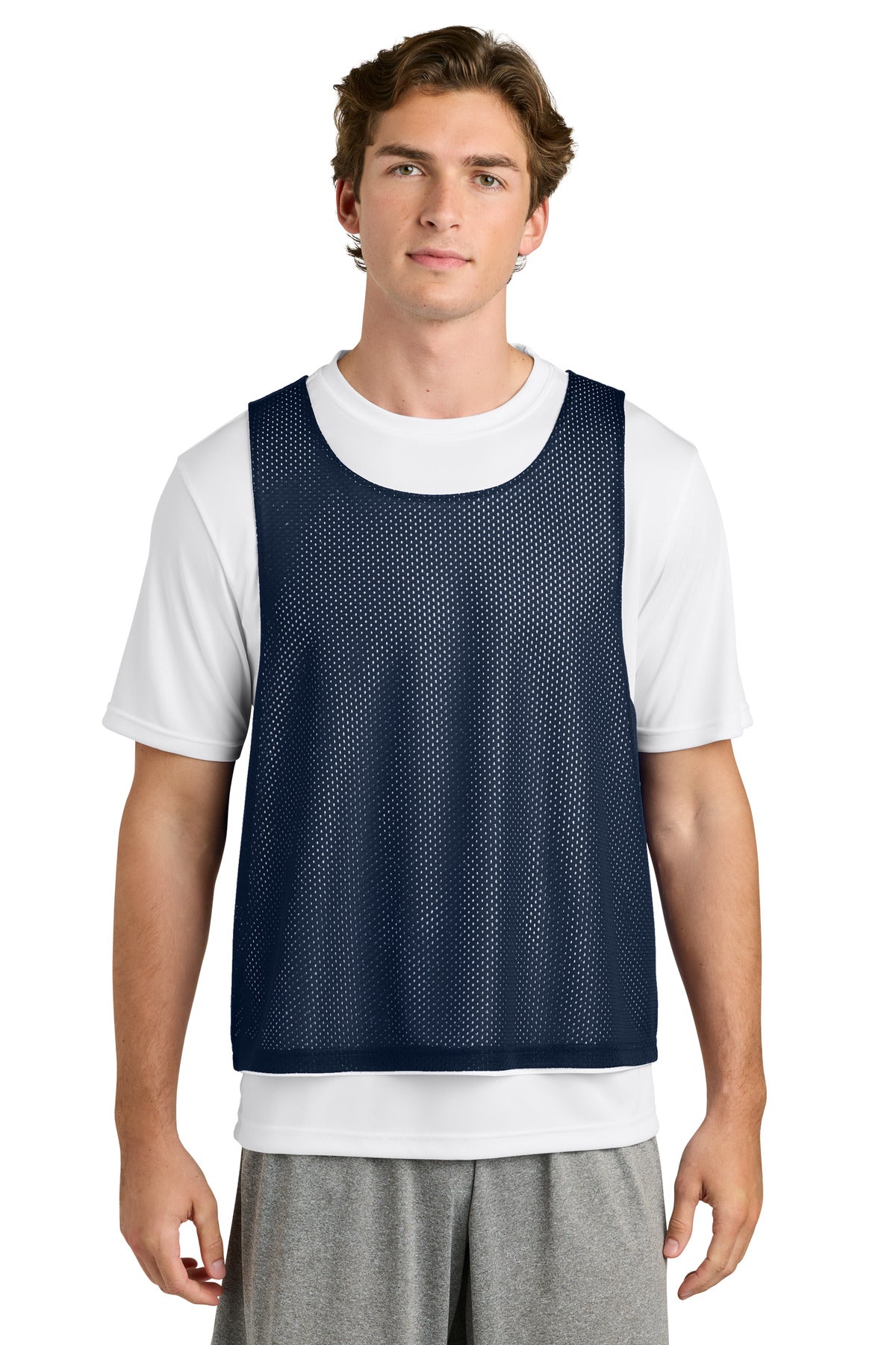 Sport-Tek Lacrosse Reversible Pinnie - True Navy/ White