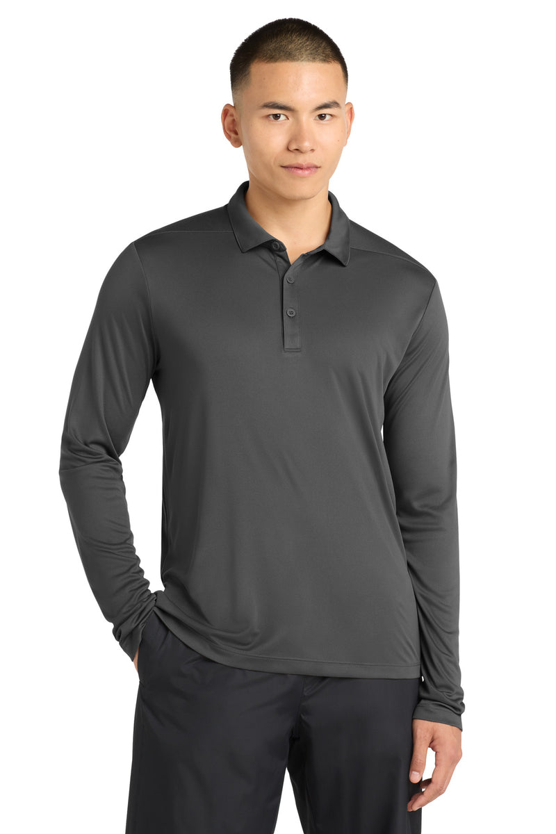 Sport-Tek   Posi-UV  Pro Long Sleeve Polo - Dark Smoke Grey