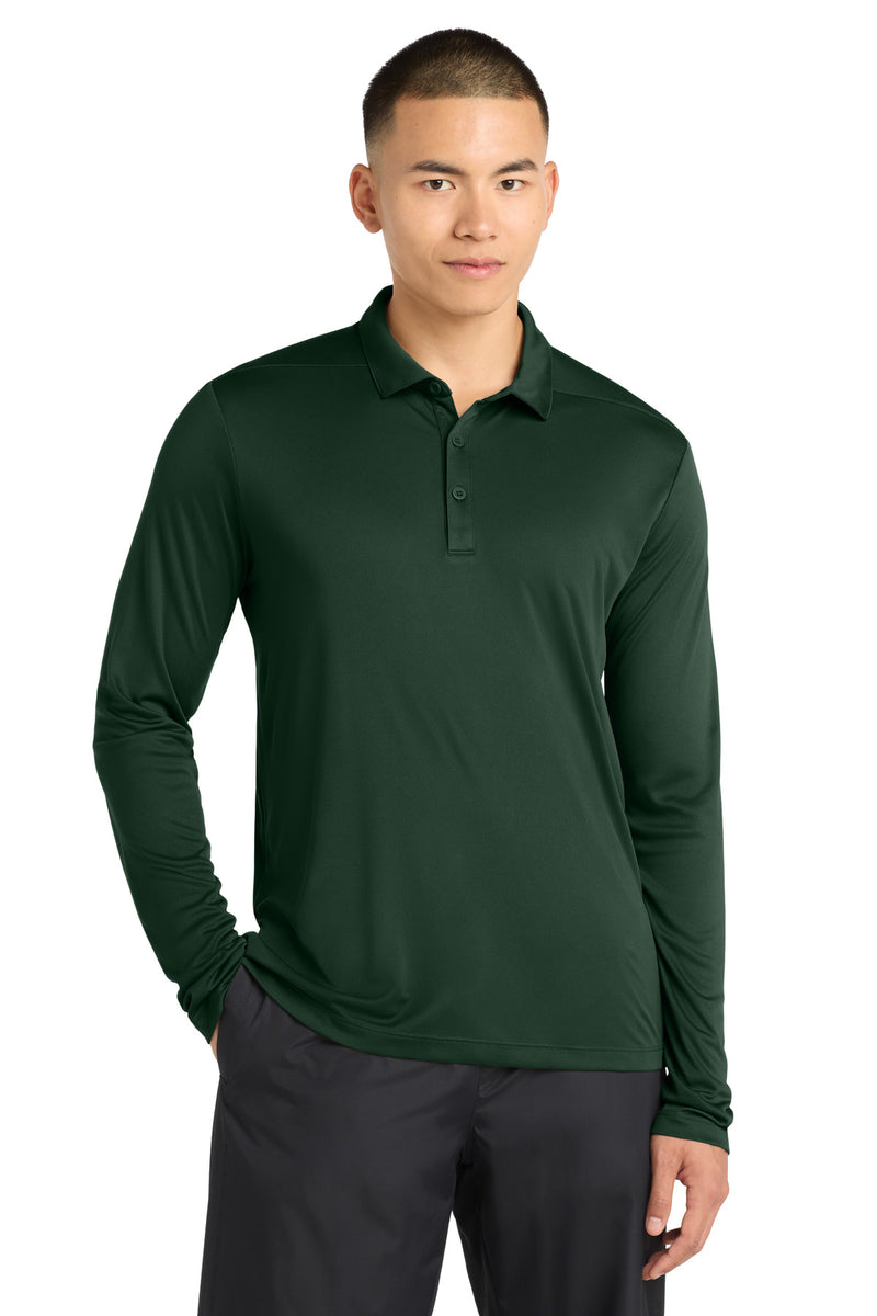 Sport-Tek   Posi-UV  Pro Long Sleeve Polo - Forest Green