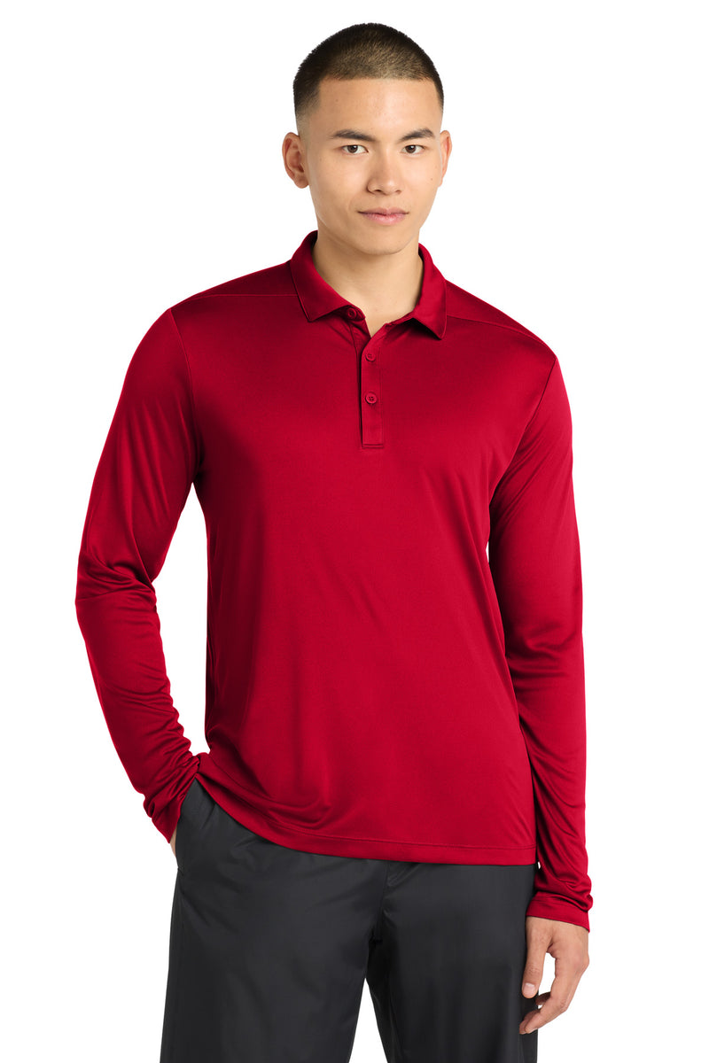 Sport-Tek   Posi-UV  Pro Long Sleeve Polo - True Red