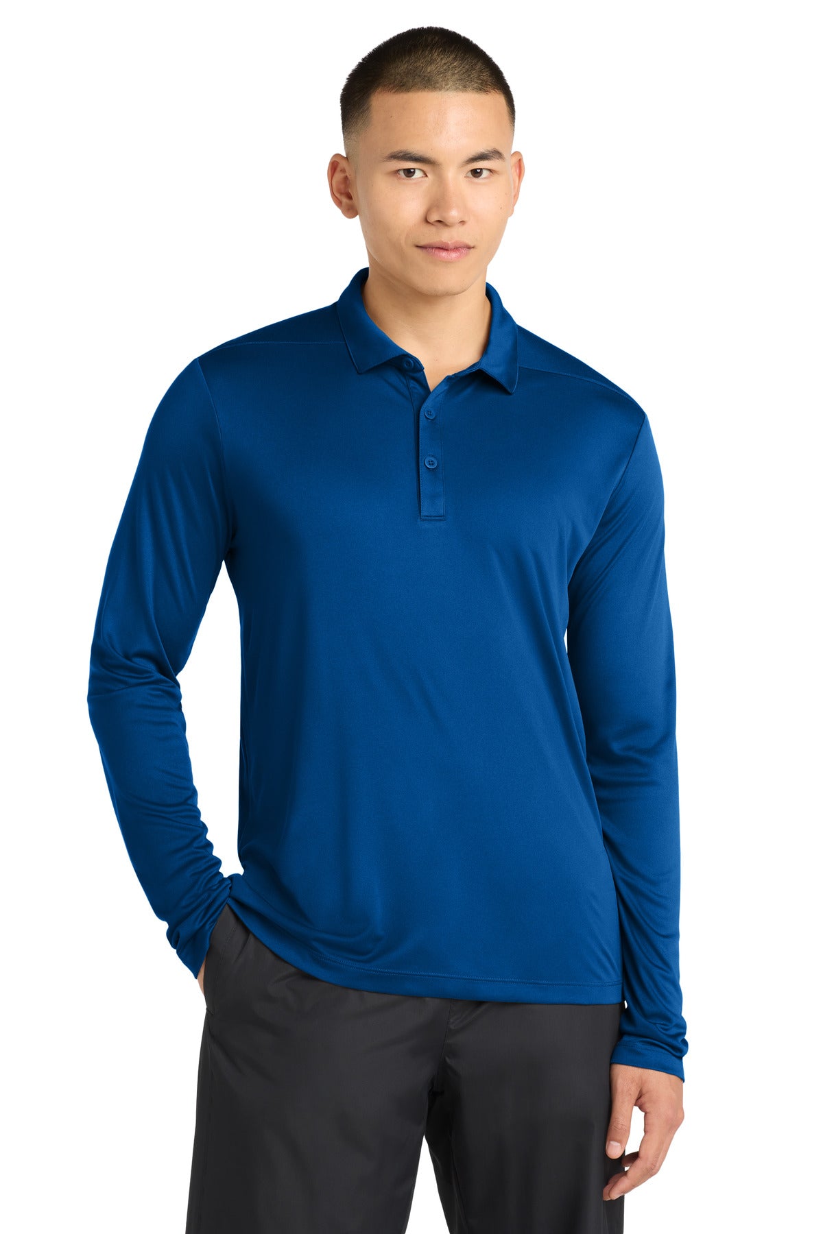 Sport-Tek   Posi-UV  Pro Long Sleeve Polo - True Royal