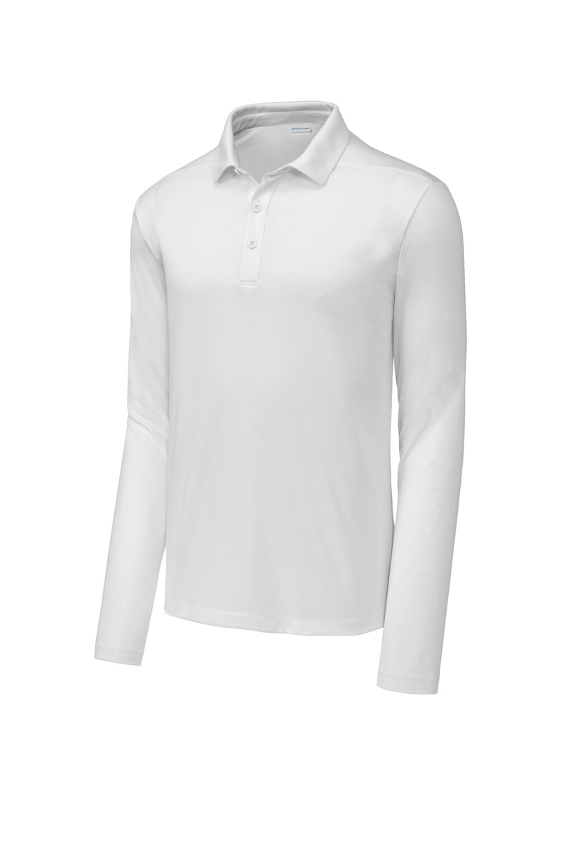 Sport-Tek   Posi-UV  Pro Long Sleeve Polo - White