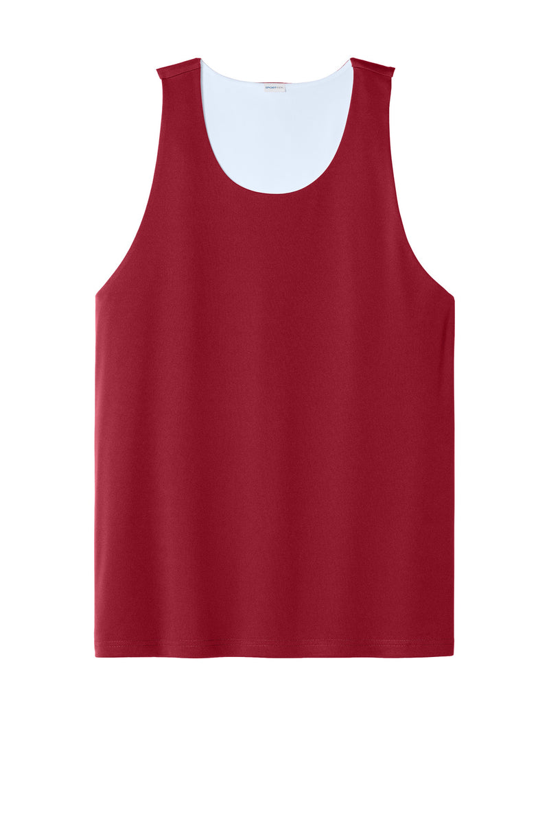 Sport-Tek PosiCharge Competitor Rev Tank - Deep Red/ White