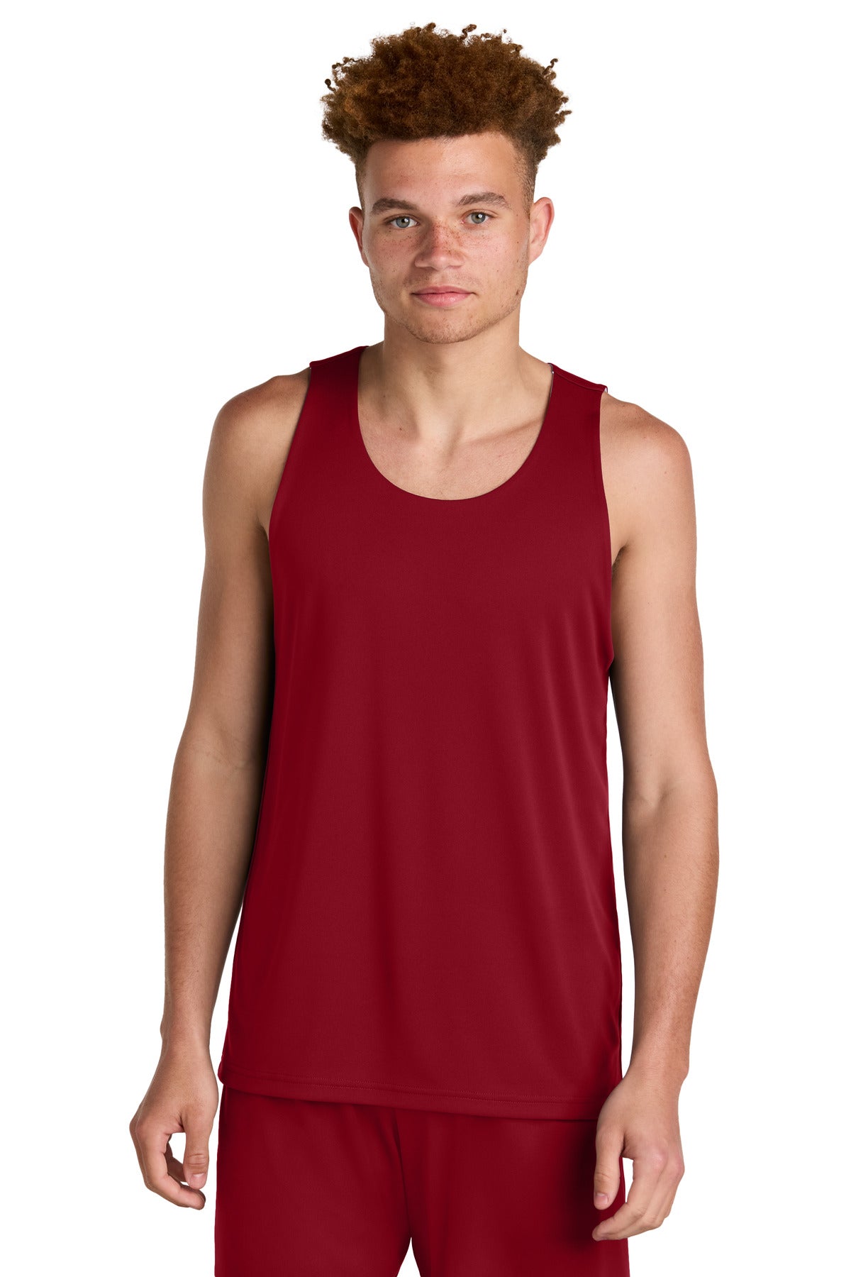 Sport-Tek PosiCharge Competitor Rev Tank - Deep Red/ White