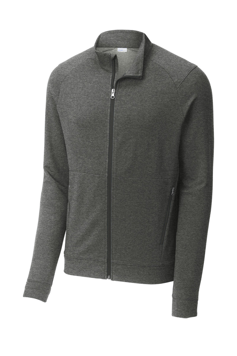 Sport-Tek Sport-Wick Flex Fleece Full-Zip - Dark Grey Heather