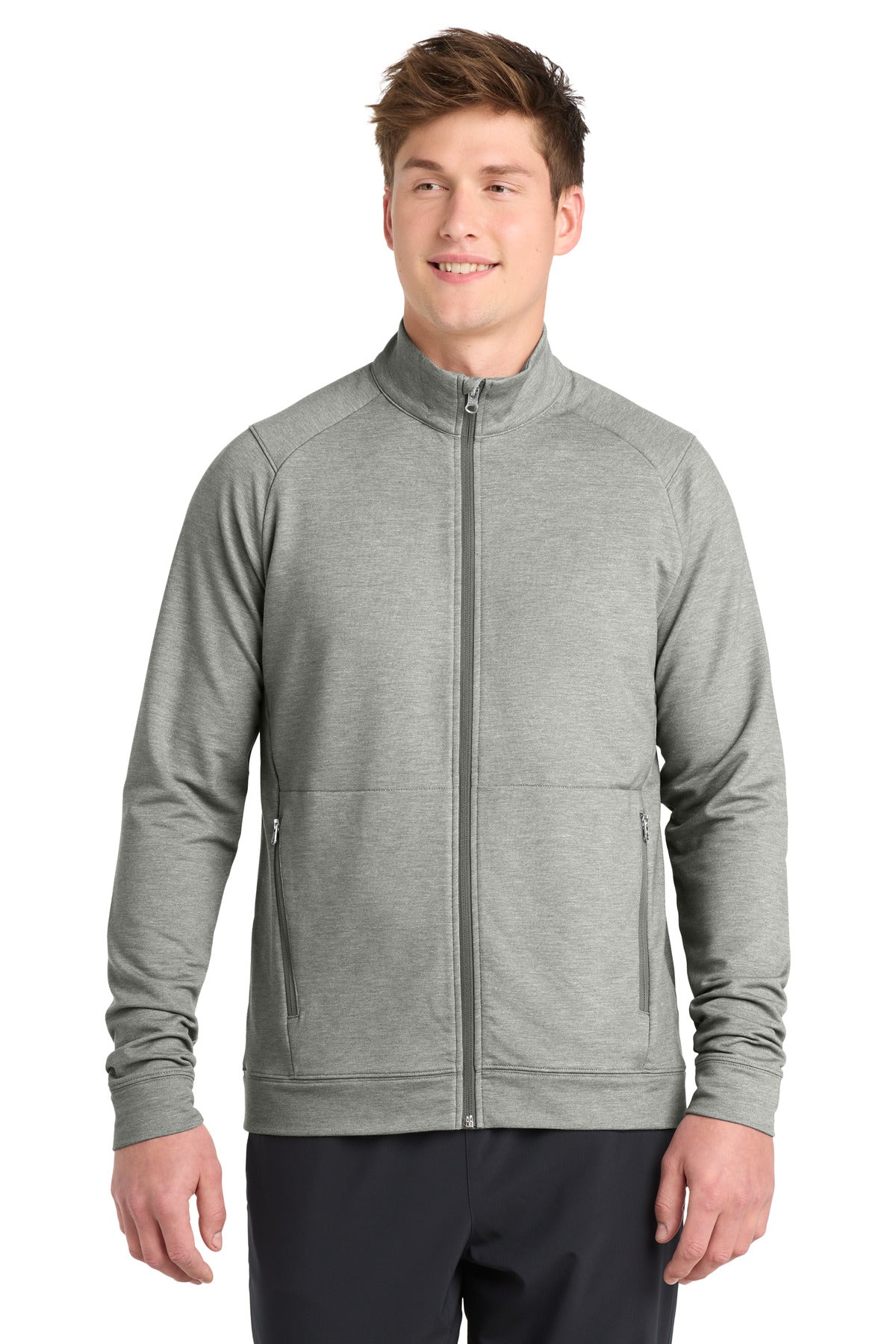 Sport-Tek Sport-Wick Flex Fleece Full-Zip - Light Grey Heather