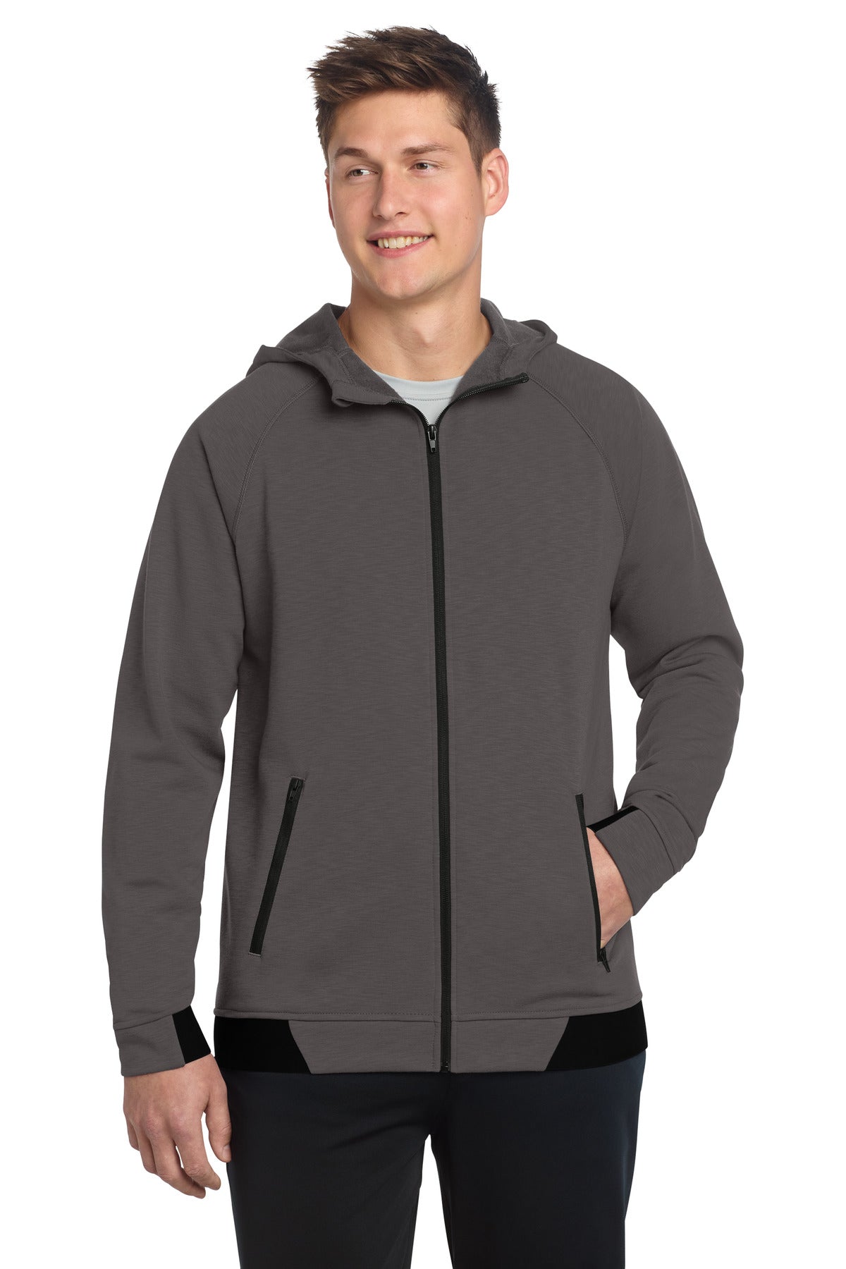 Sport-Tek PosiCharge Strive Hooded Full-Zip - Graphite