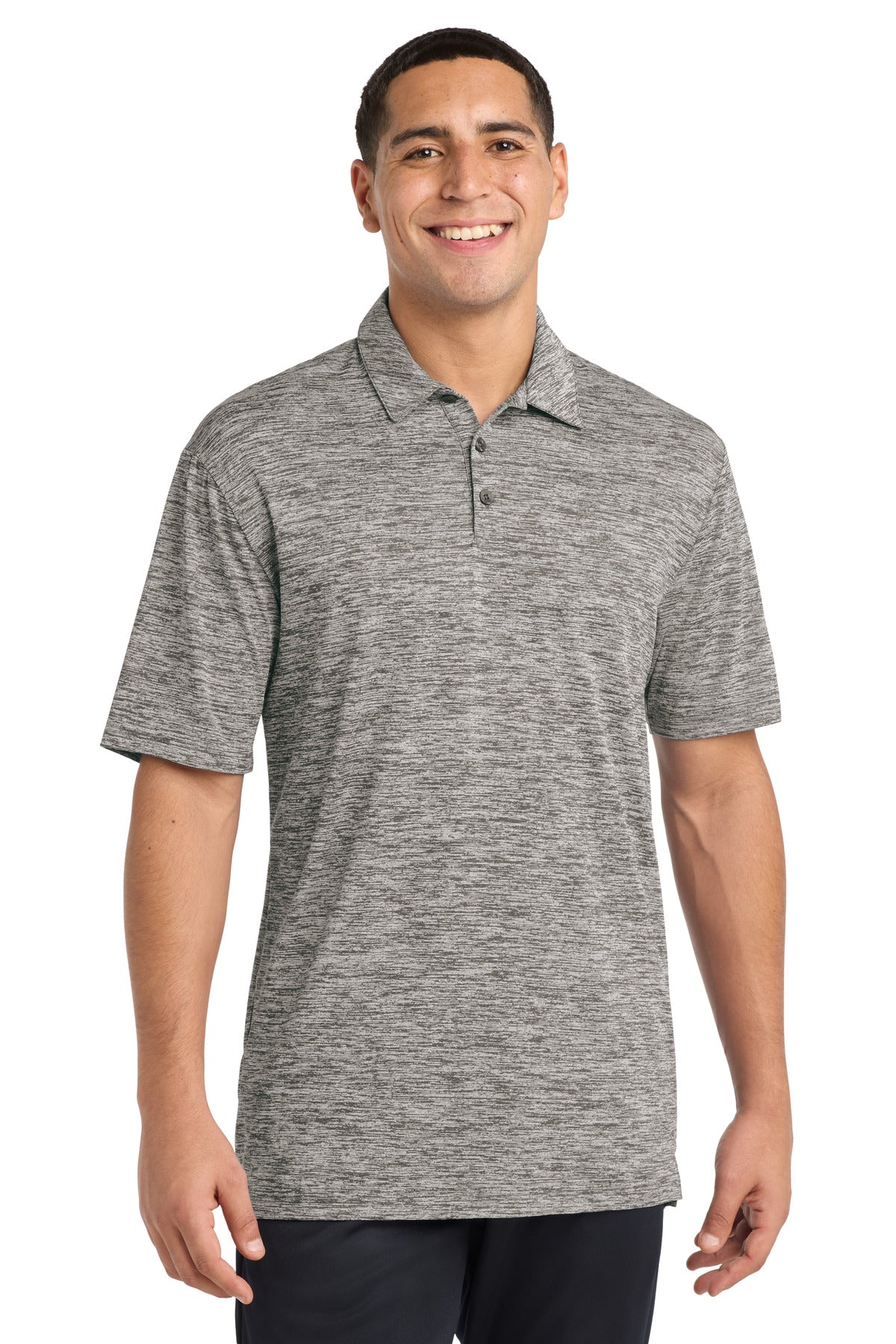 Sport-Tek  PosiCharge  Electric Heather Polo - Black Electric