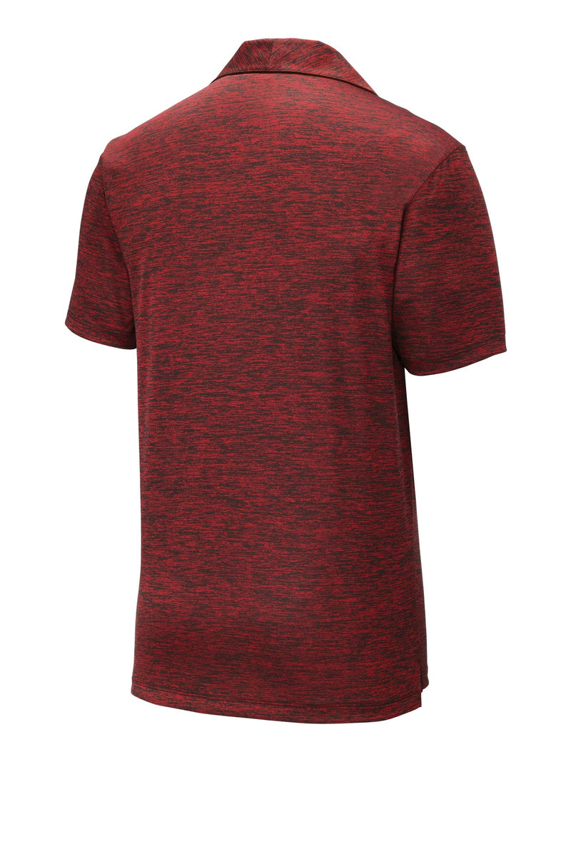Sport-Tek  PosiCharge  Electric Heather Polo - Deep Red-Black Electric