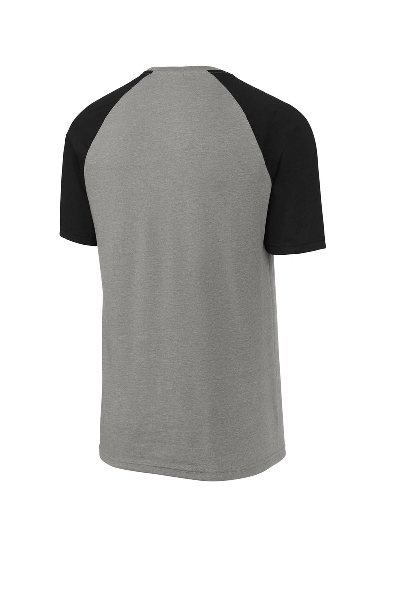 Sport-Tek Halftime Raglan Tee - Black/ Vintage Heather
