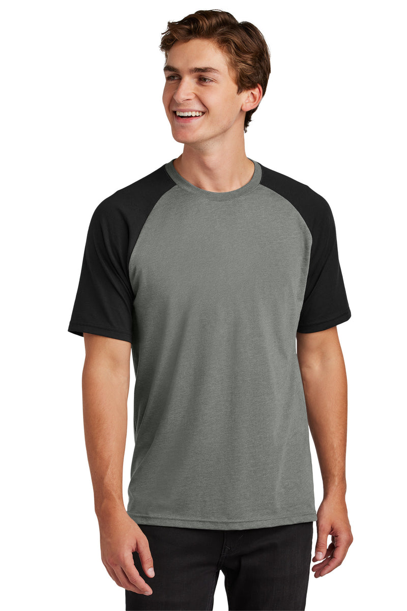 Sport-Tek Halftime Raglan Tee - Black/ Vintage Heather
