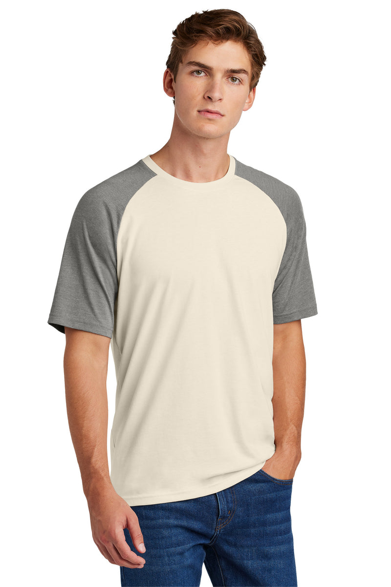 Sport-Tek Halftime Raglan Tee - Vintage Heather/ Ecru