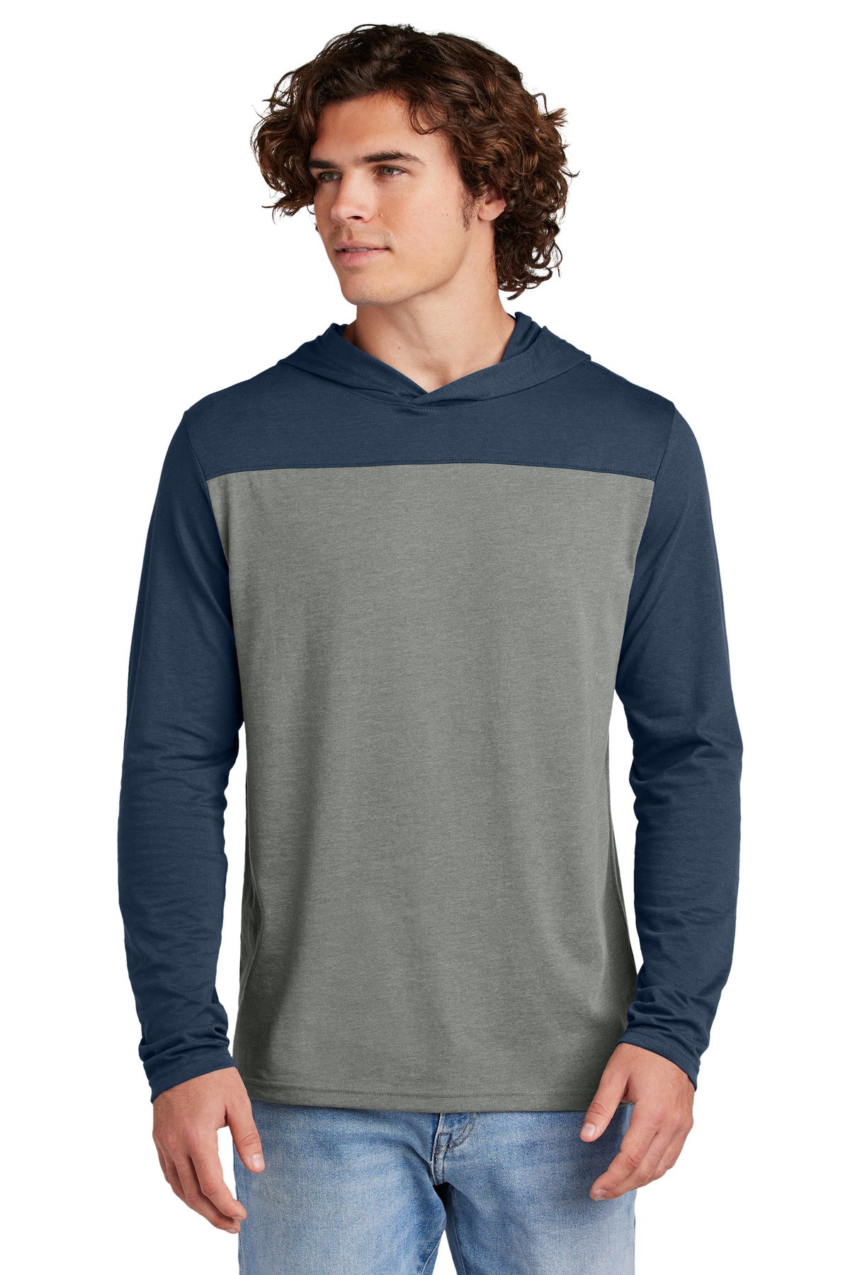 Sport-Tek Halftime Long Sleeve Hoodie - True Navy/ Vintage Heather
