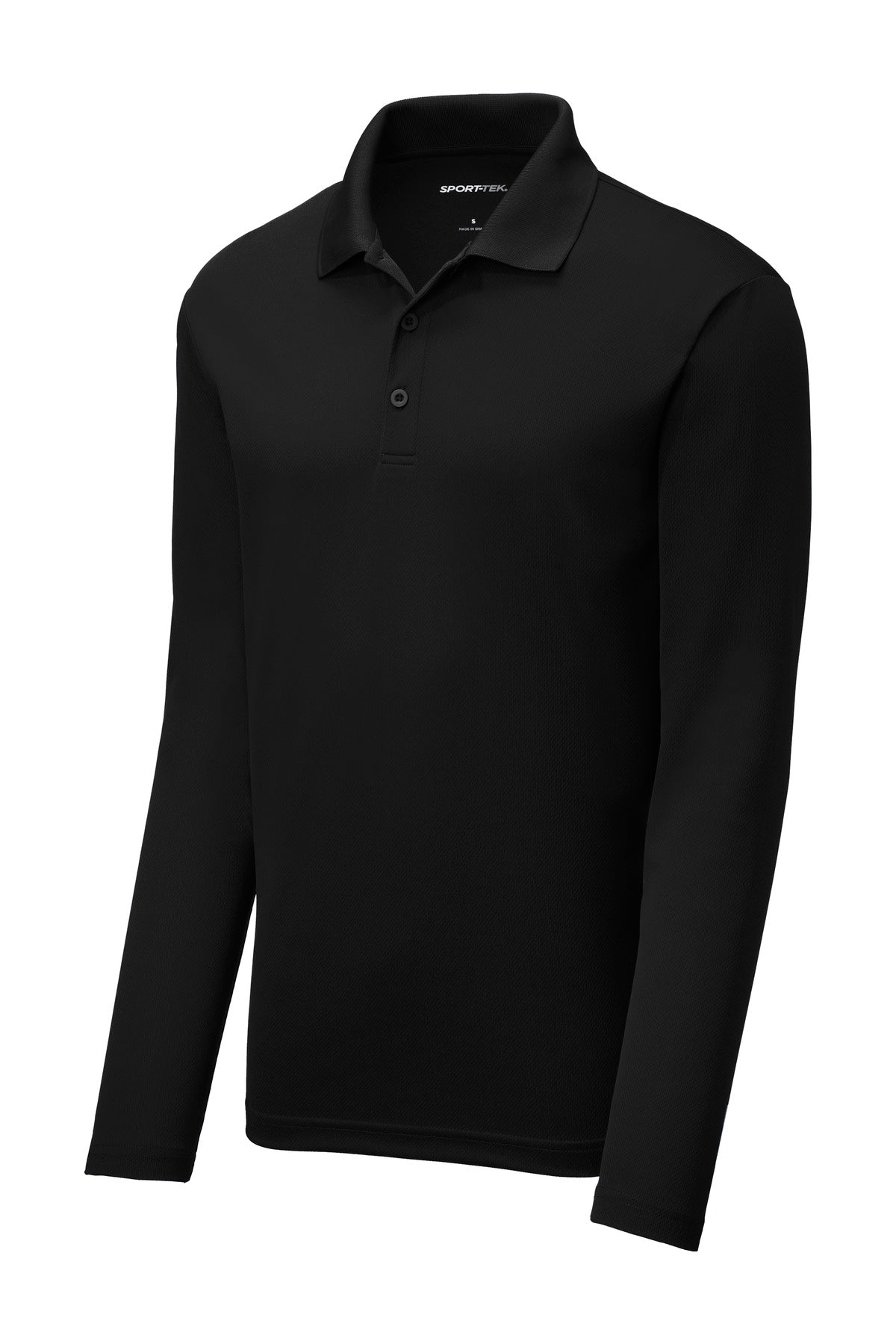 Sport-Tek  PosiCharge  RacerMesh  Long Sleeve Polo - Black