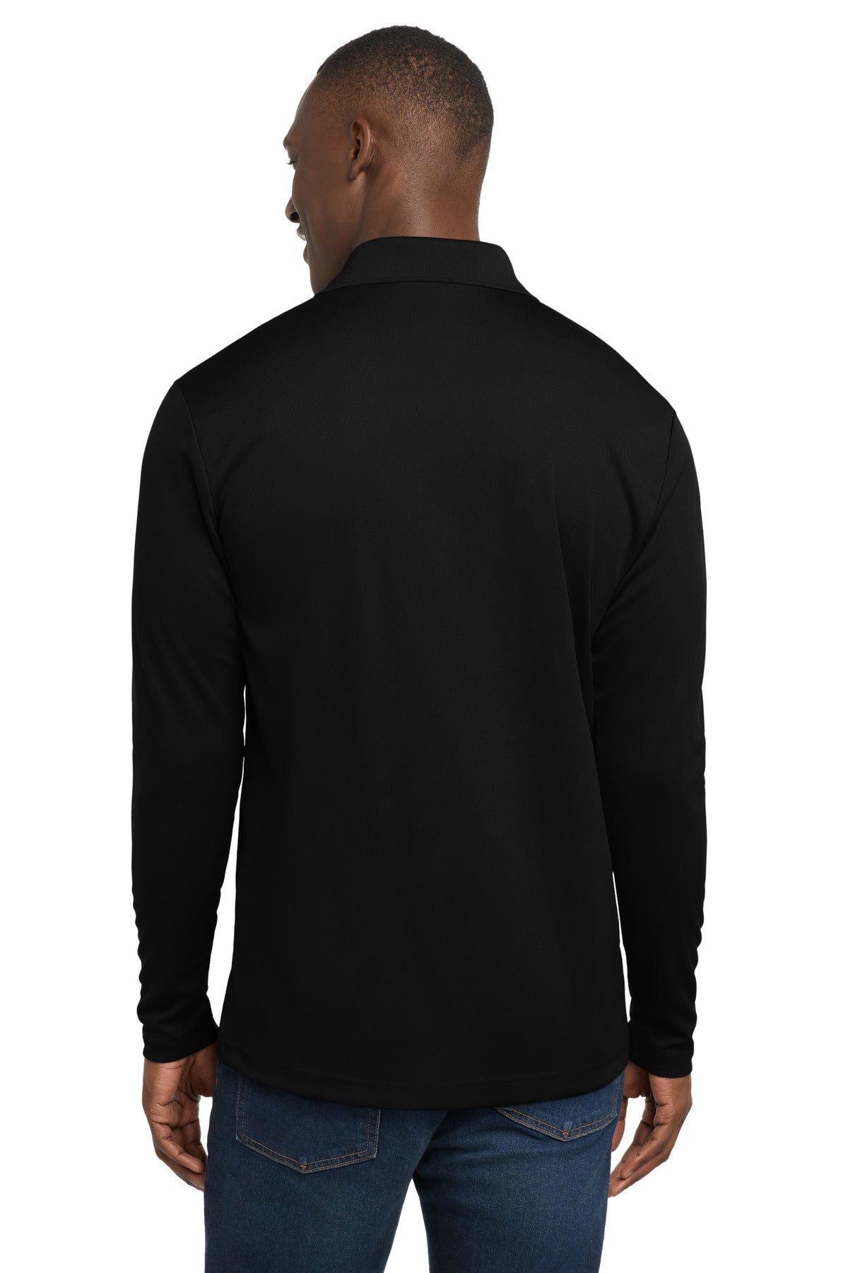 Sport-Tek  PosiCharge  RacerMesh  Long Sleeve Polo - Black