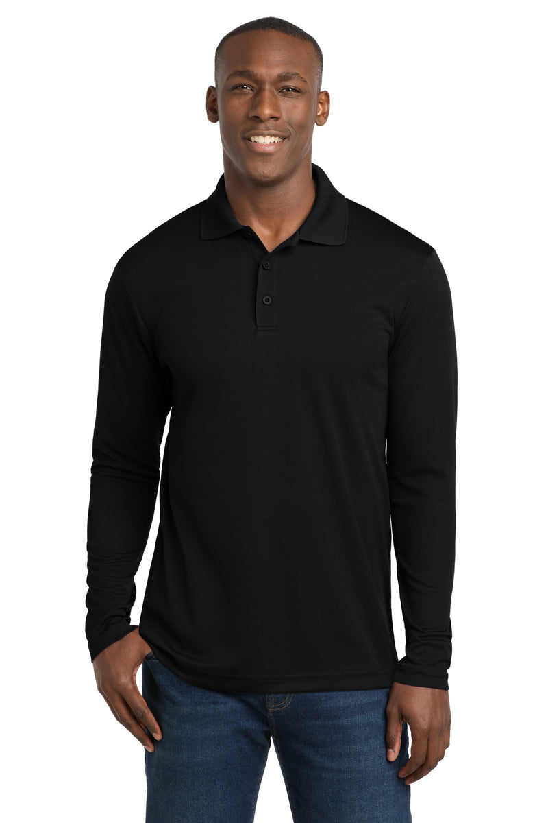 Sport-Tek  PosiCharge  RacerMesh  Long Sleeve Polo - Black
