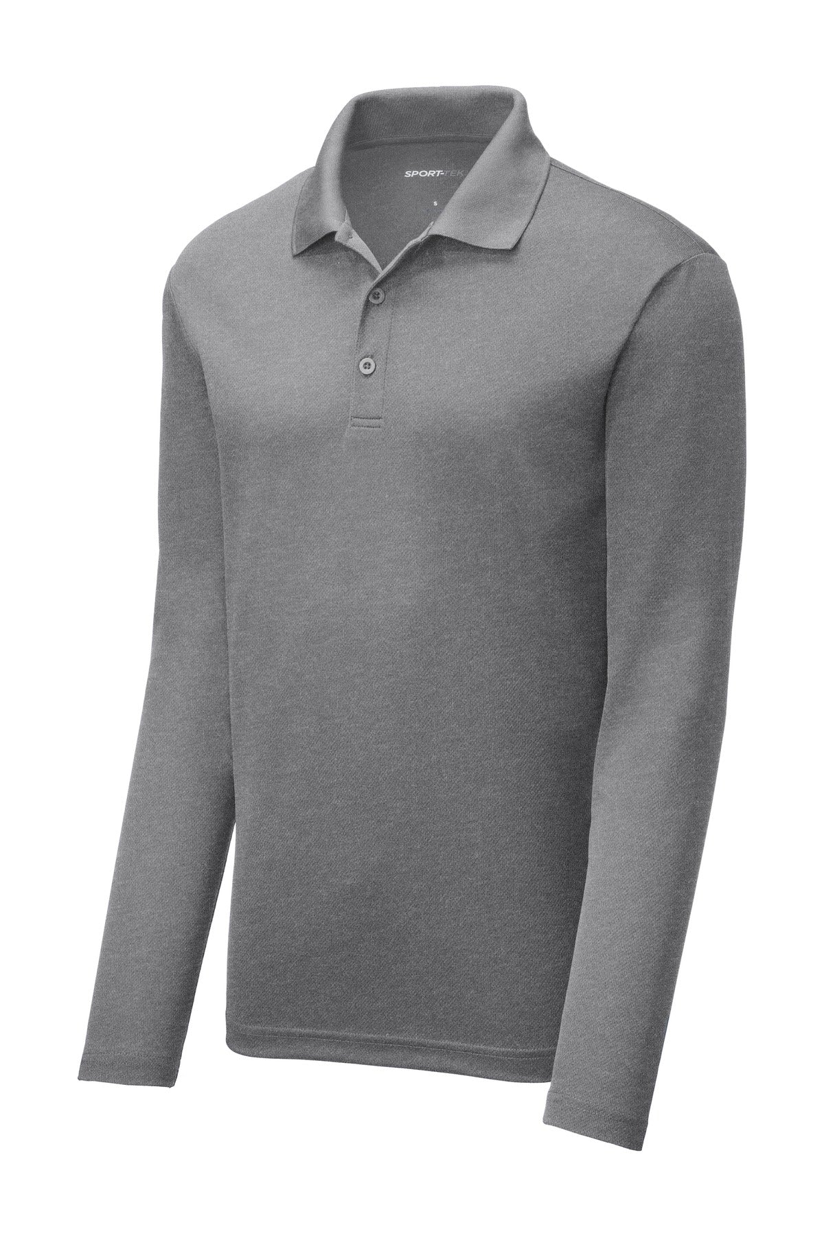 Sport-Tek  PosiCharge  RacerMesh  Long Sleeve Polo - Grey Heather
