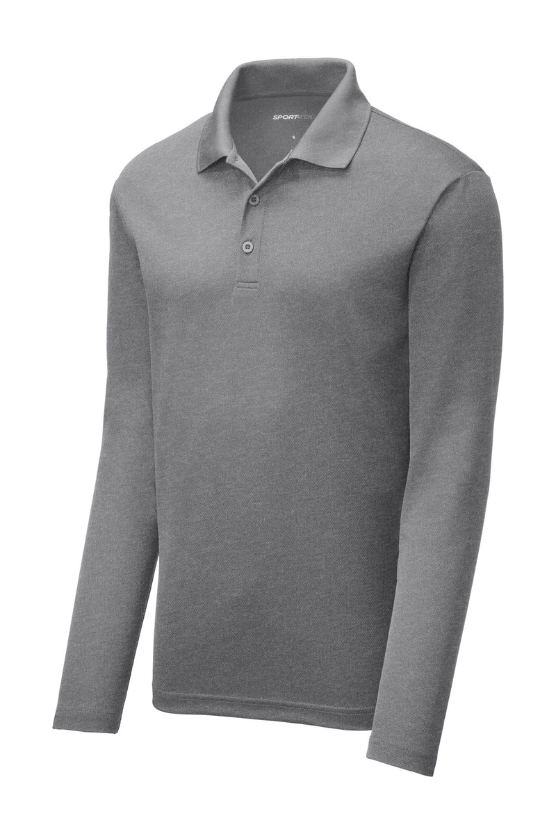 Sport-Tek  PosiCharge  RacerMesh  Long Sleeve Polo - Grey Heather