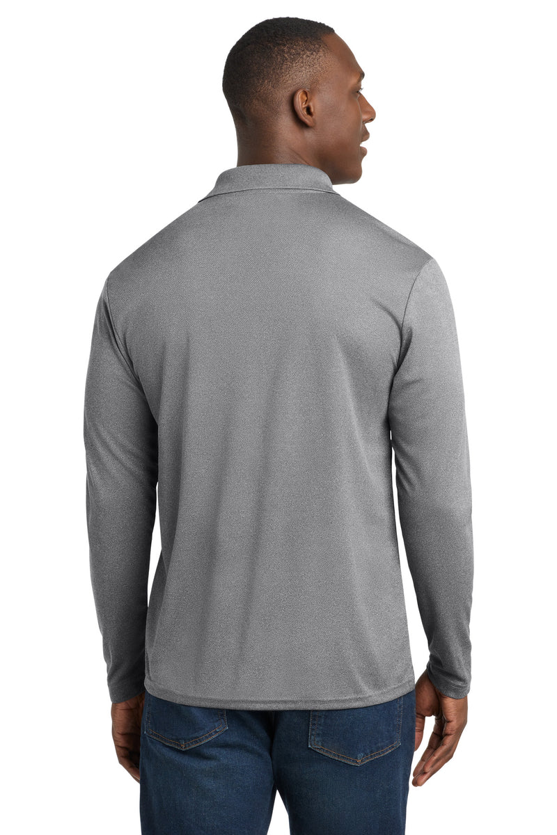Sport-Tek  PosiCharge  RacerMesh  Long Sleeve Polo - Grey Heather
