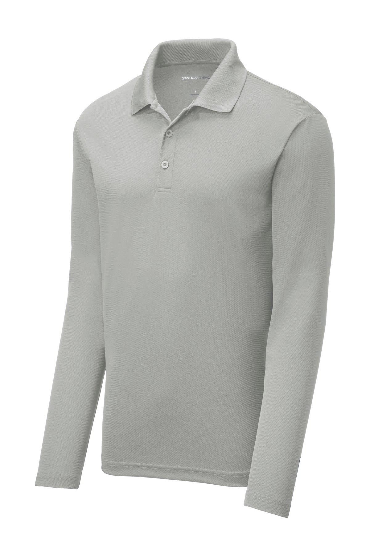Sport-Tek  PosiCharge  RacerMesh  Long Sleeve Polo - Silver