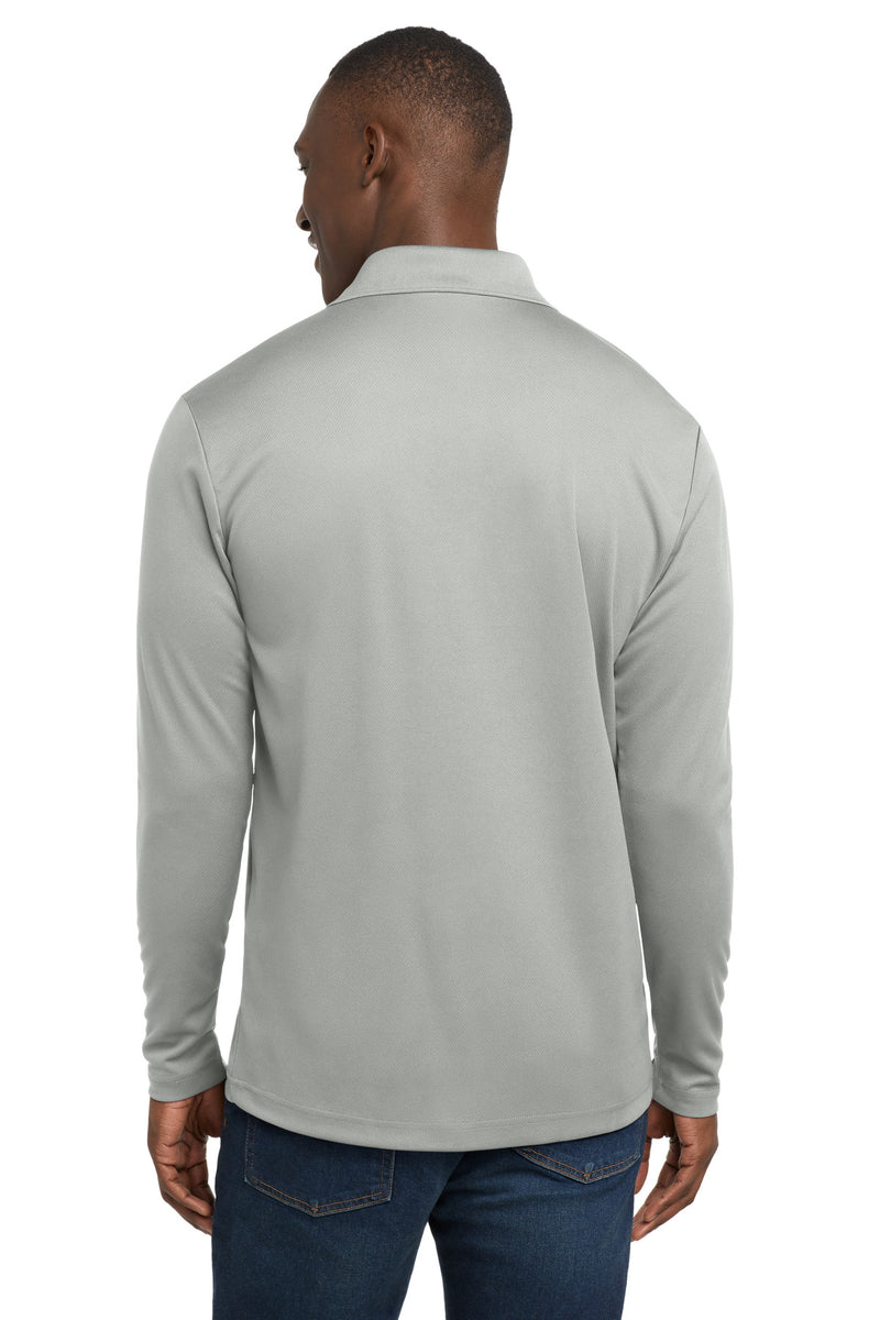 Sport-Tek  PosiCharge  RacerMesh  Long Sleeve Polo - Silver