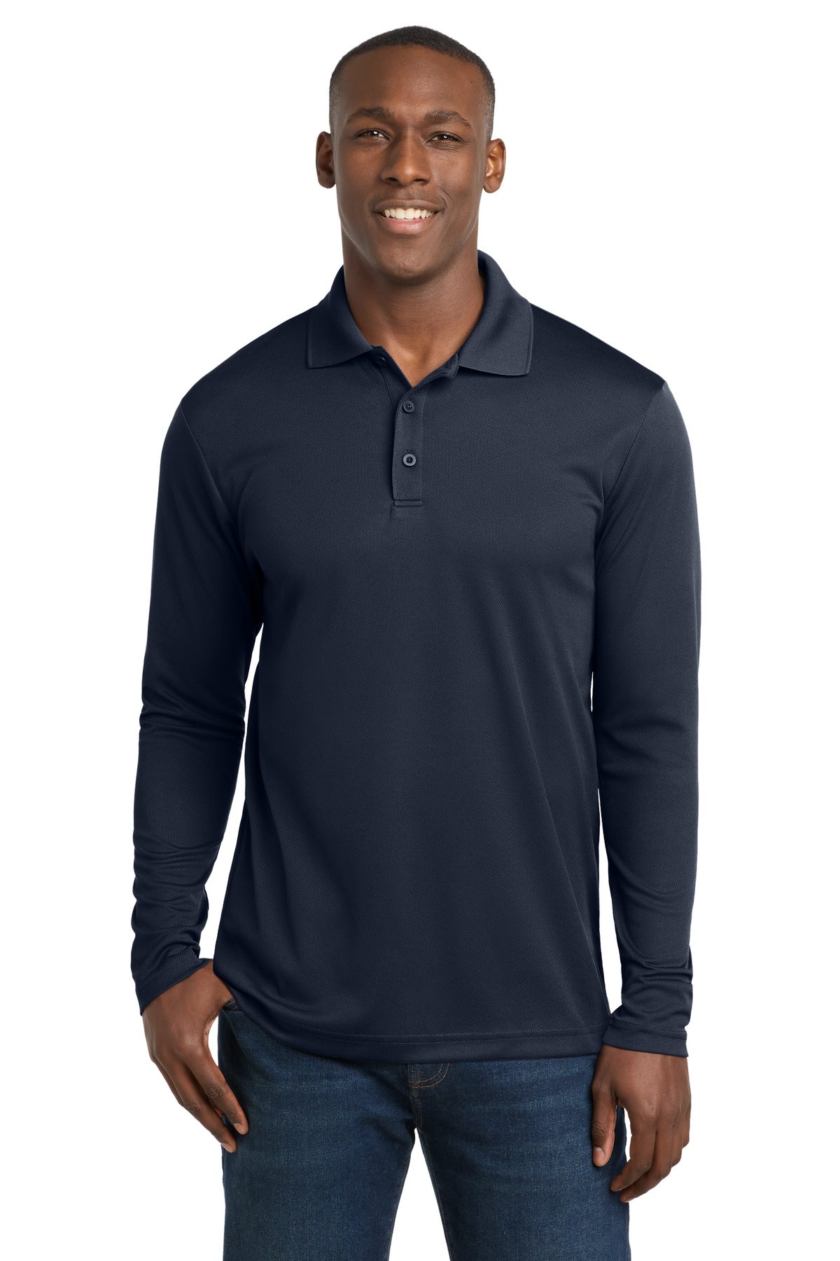 Sport-Tek  PosiCharge  RacerMesh  Long Sleeve Polo - True Navy