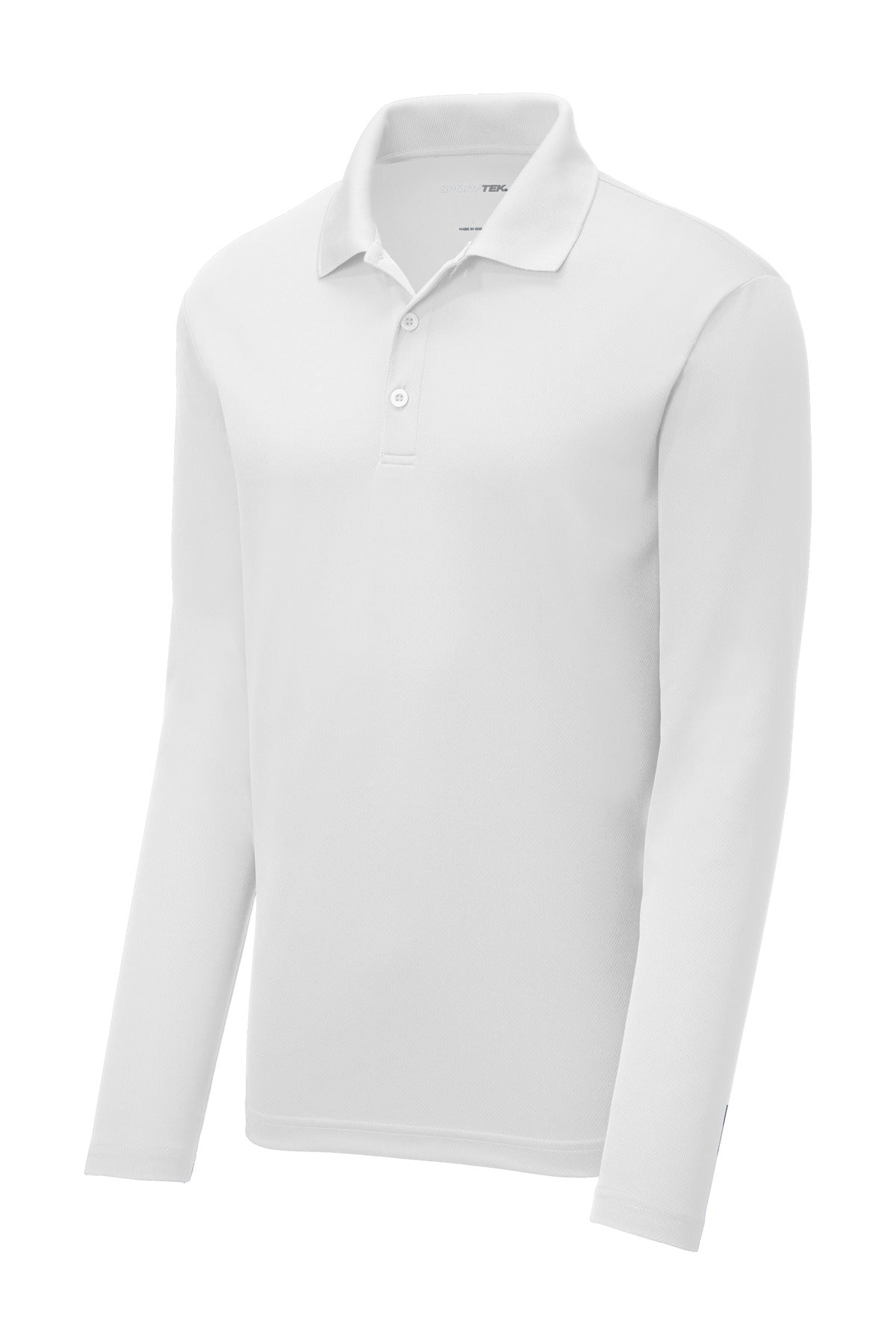 Sport-Tek  PosiCharge  RacerMesh  Long Sleeve Polo - White