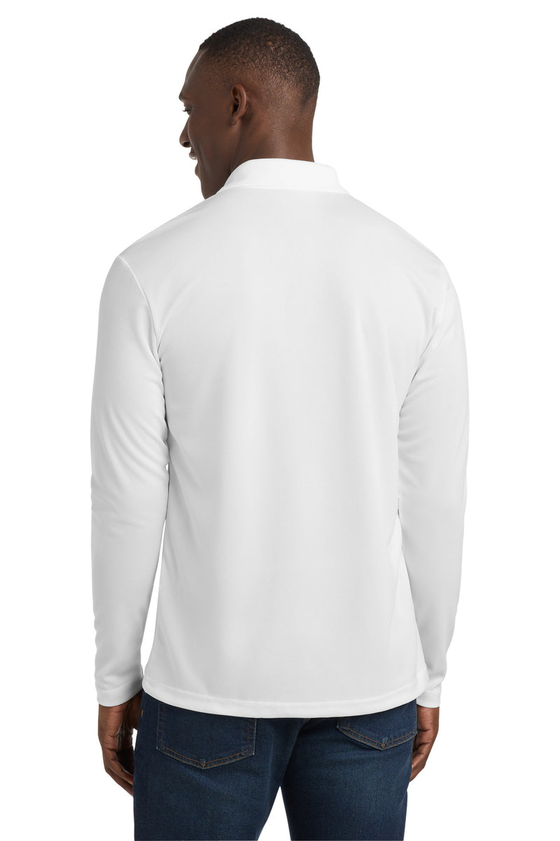 Sport-Tek  PosiCharge  RacerMesh  Long Sleeve Polo - White