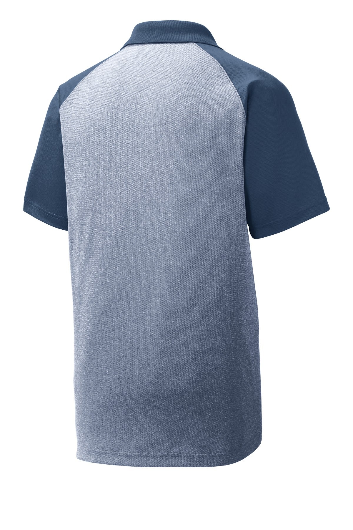Sport-Tek  PosiCharge  RacerMesh  Raglan Heather Block Polo - True Navy Heather/ True Navy