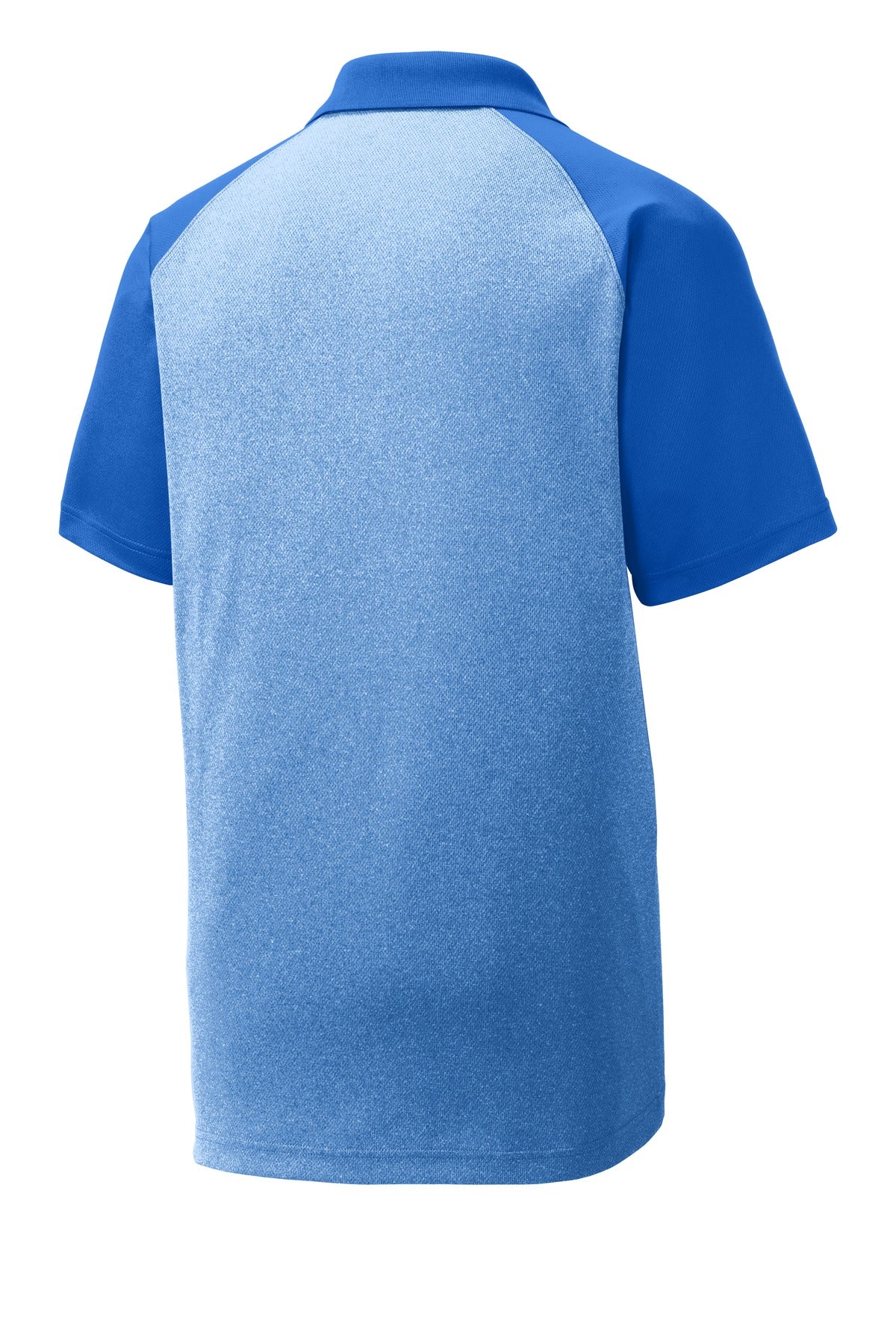 Sport-Tek  PosiCharge  RacerMesh  Raglan Heather Block Polo - True Royal Heather/ True Royal
